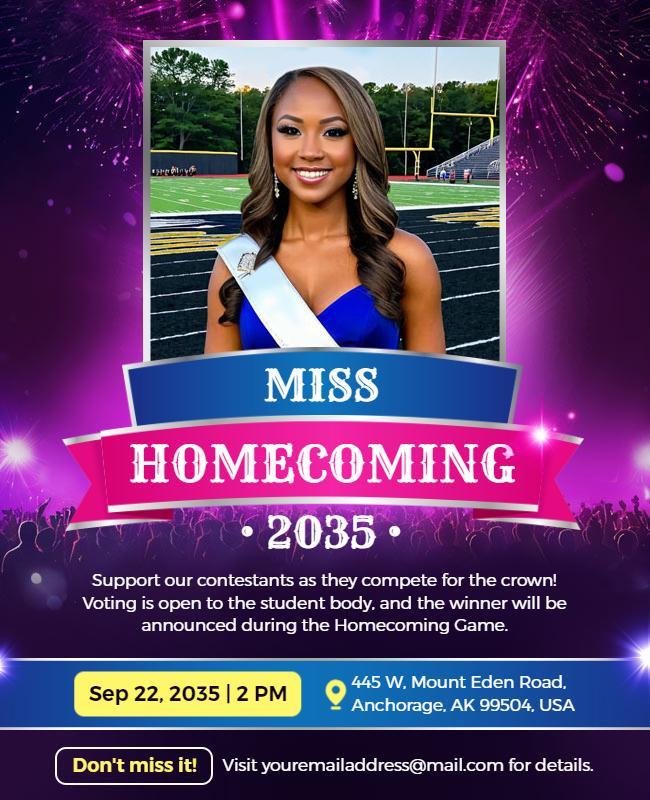 Miss Homecoming Event Flyer Template