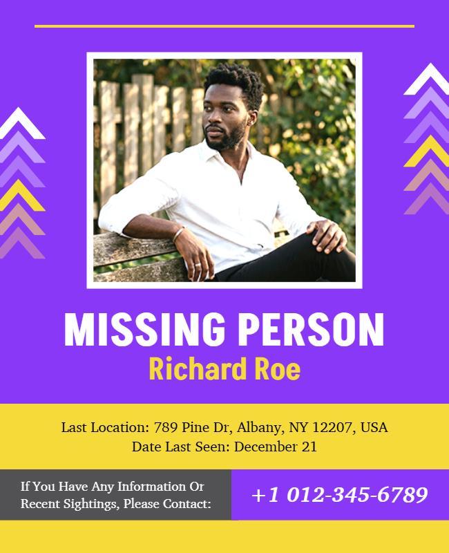 Missing Person Alert Poster Template