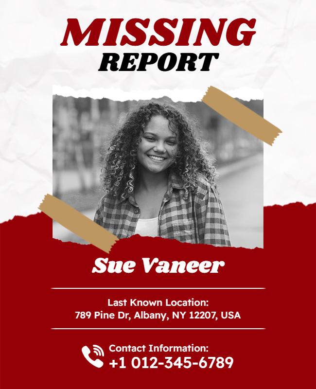 Missing Person Poster Template