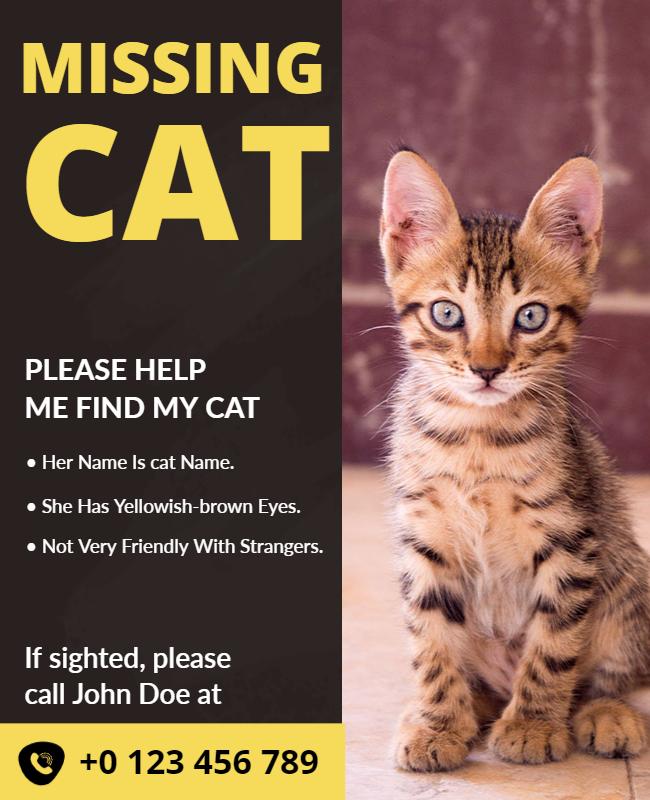 Missing Pet Alert Flyer Template