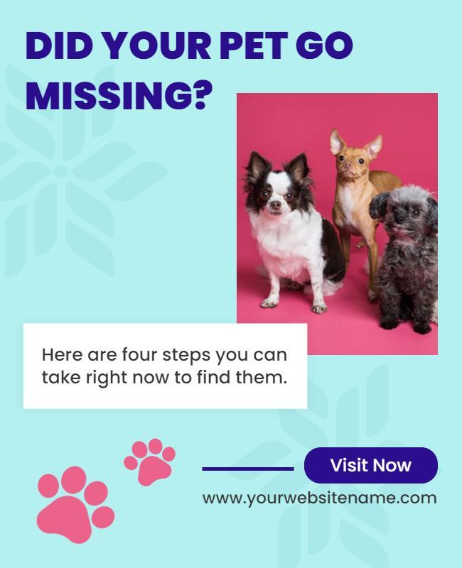 Missing Pet Recovery Guide Flyer Template