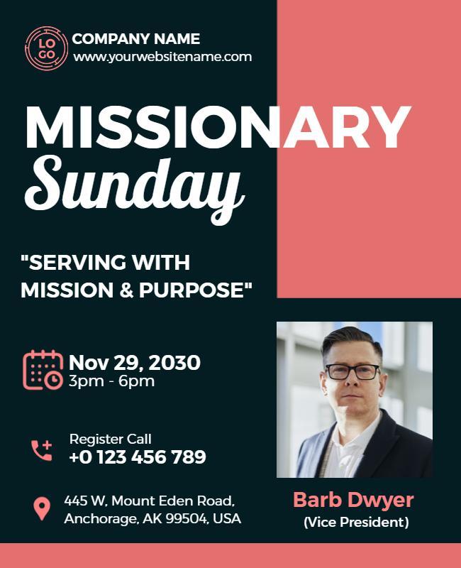 Missionary Sunday Event Flyer Template