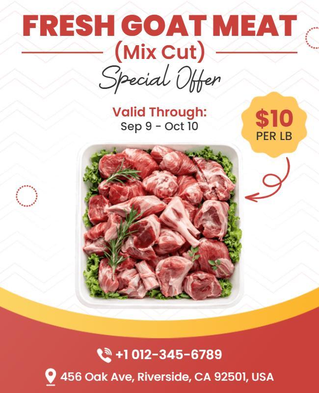 Mixed Cut Goat Meat Promotion Flyer Template
