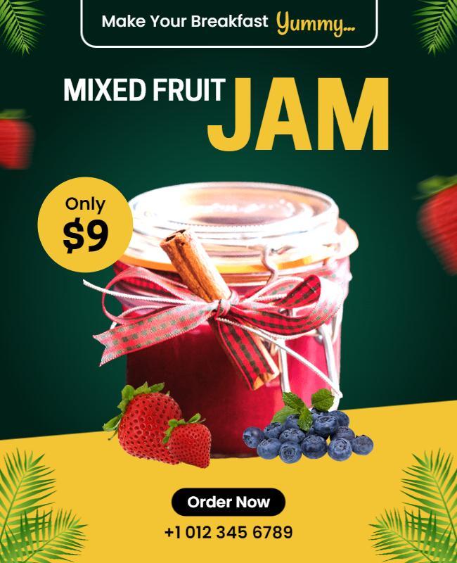 Mixed Fruit Jam Promotional Flyer Template