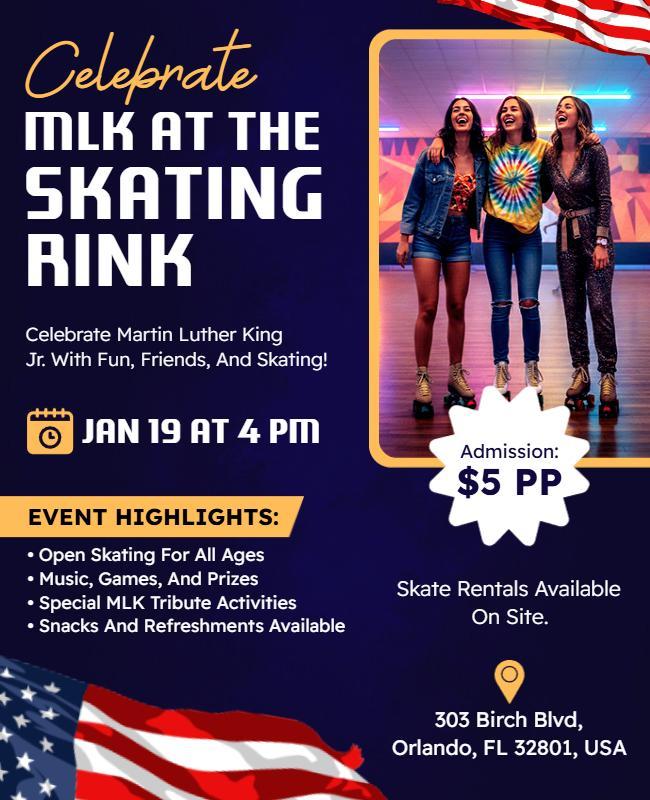 MLK Day Skating Rink Event Flyer Template