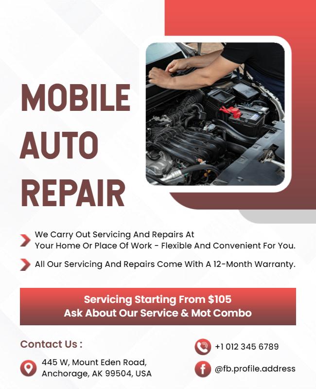 Mobile Auto Repair Service Flyer Template