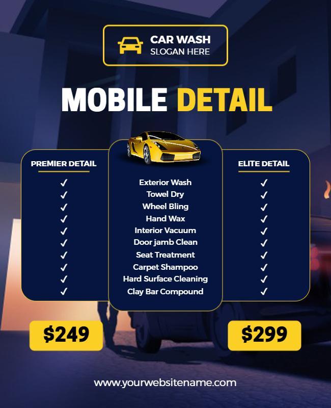 Mobile Car Detailing Service Flyer Template