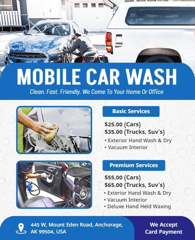 Mobile Car Wash Services Flyer Template