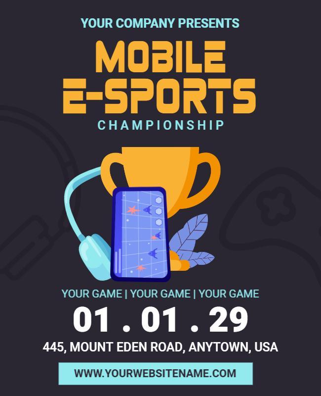 Mobile E Sports Championship Event Flyer Template