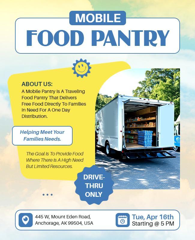 Mobile Food Pantry Drive Thru Flyer Template