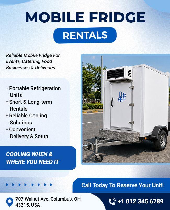 Mobile Fridge Rentals Service Flyer Template
