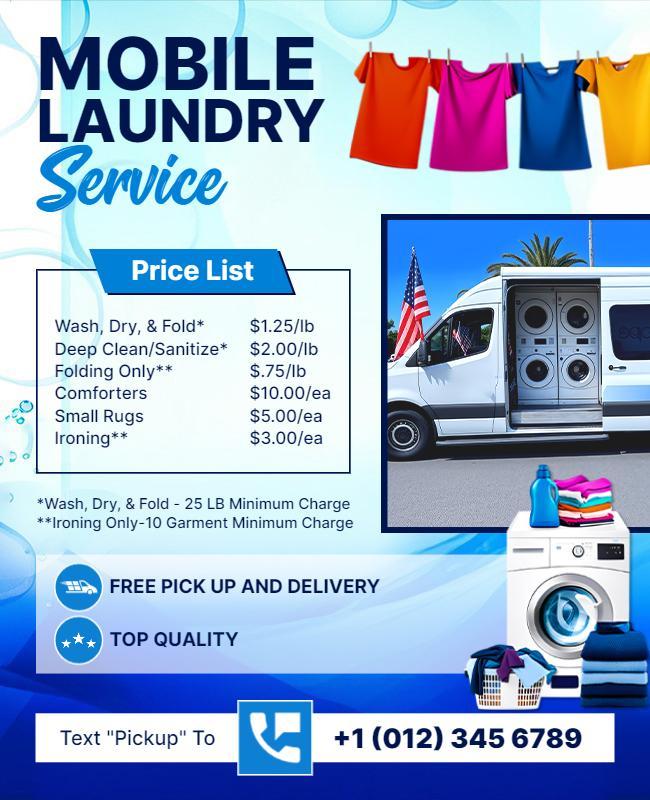 Mobile Laundry Service Promotional Flyer Template