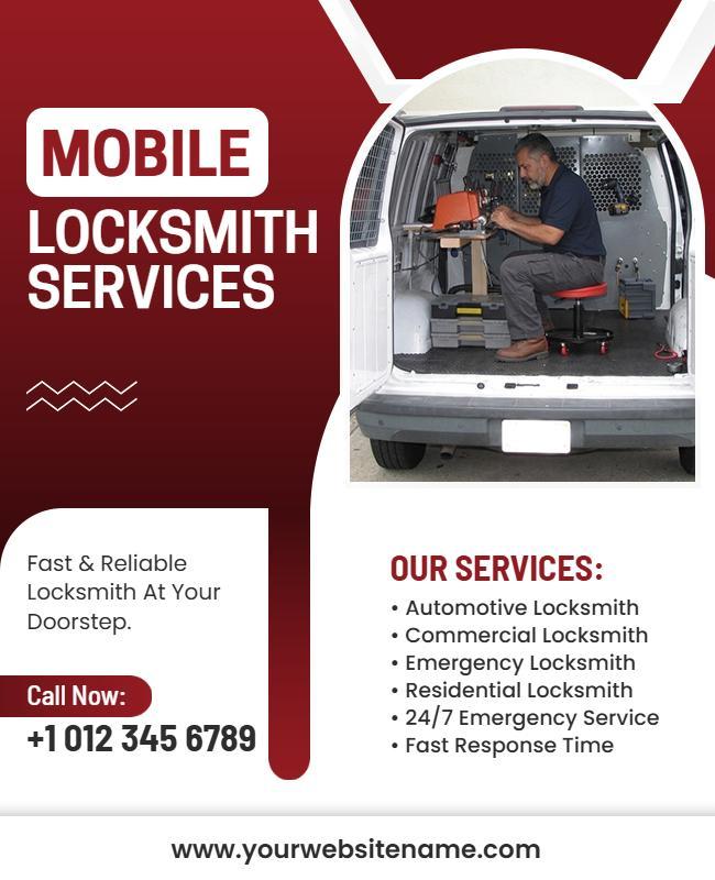 Mobile Locksmith Services Promotional Flyer Template