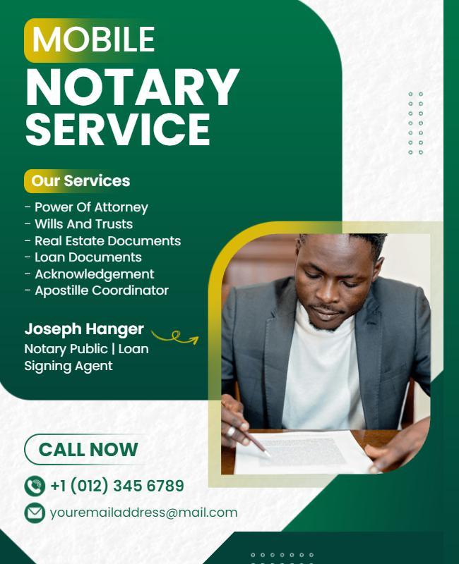 Mobile Notary Public Service Flyer Template