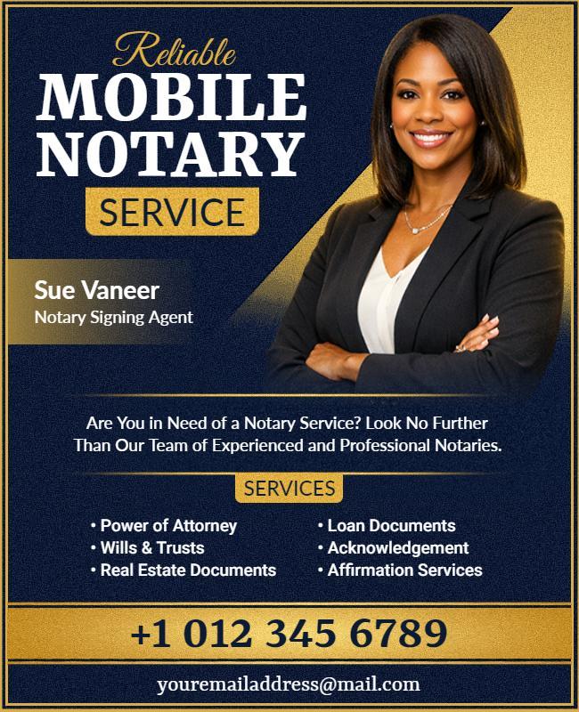 Mobile Notary Service Promotional Flyer Template