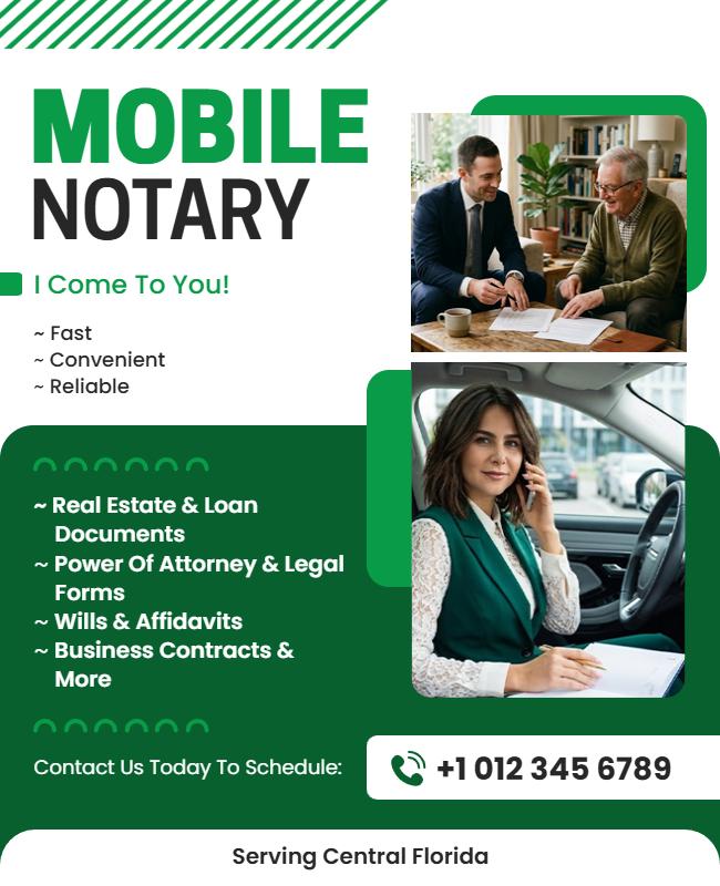 Mobile Notary Services Advertising Poster Template