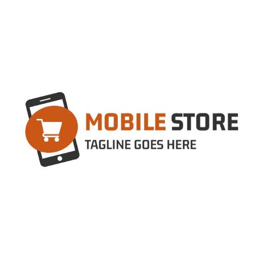 Mobile Phone Design Showcasing an Online Shop Logo Template