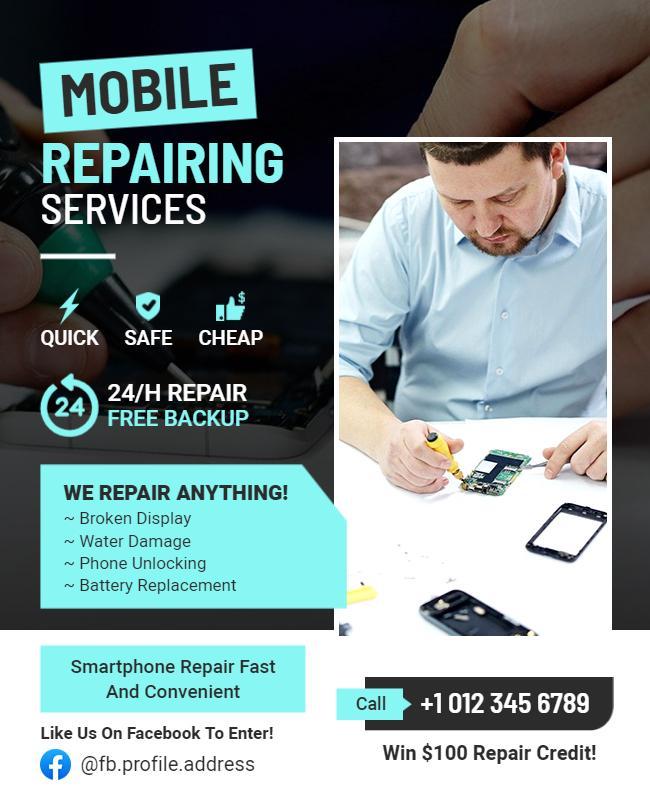 Mobile Phone Repair Service Flyer Template