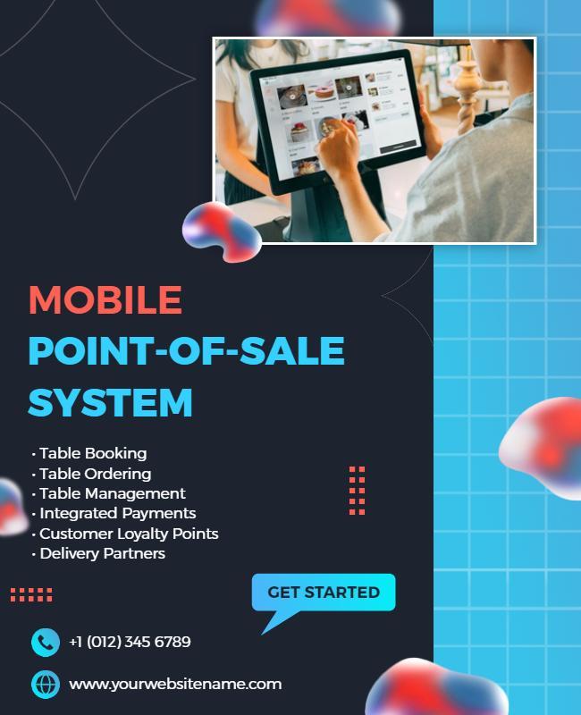 Mobile Point Of Sale System Promotion Flyer Template