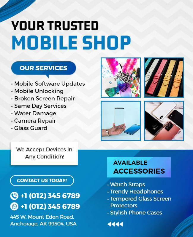 Mobile Repair and Accessories Service Flyer Template