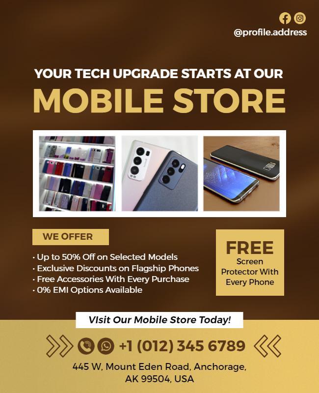 Mobile Store Tech Upgrade Promotion Flyer Template