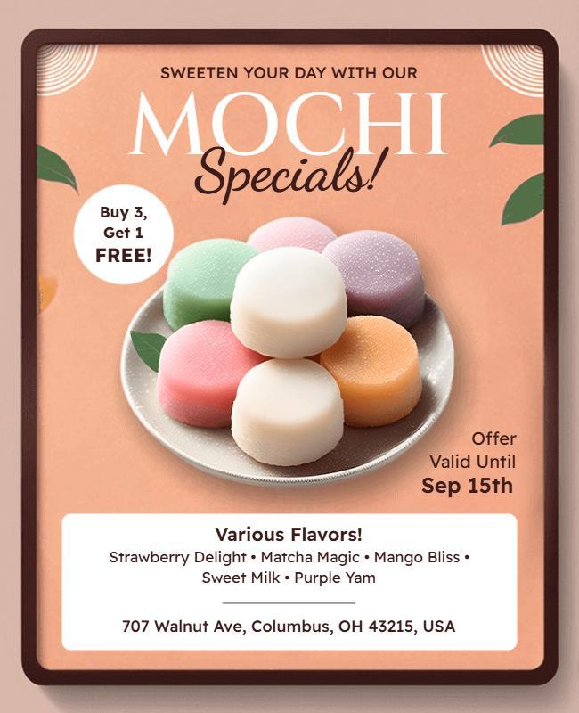 Mochi Dessert Promotion Special Offer Flyer Template