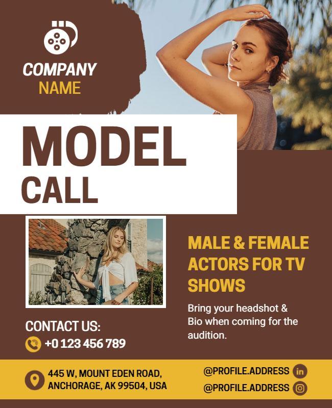 Model Audition Casting Call Flyer Template