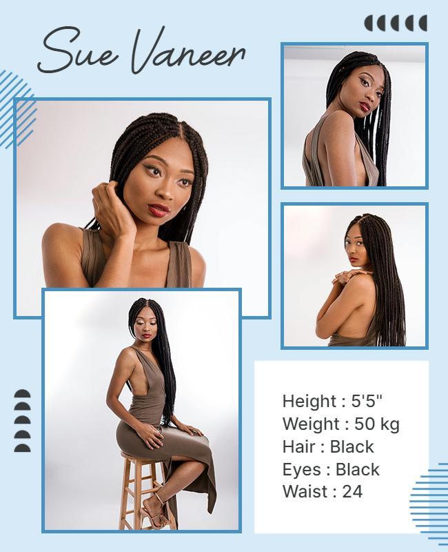 Model Profile Photography Showcase Flyer Template