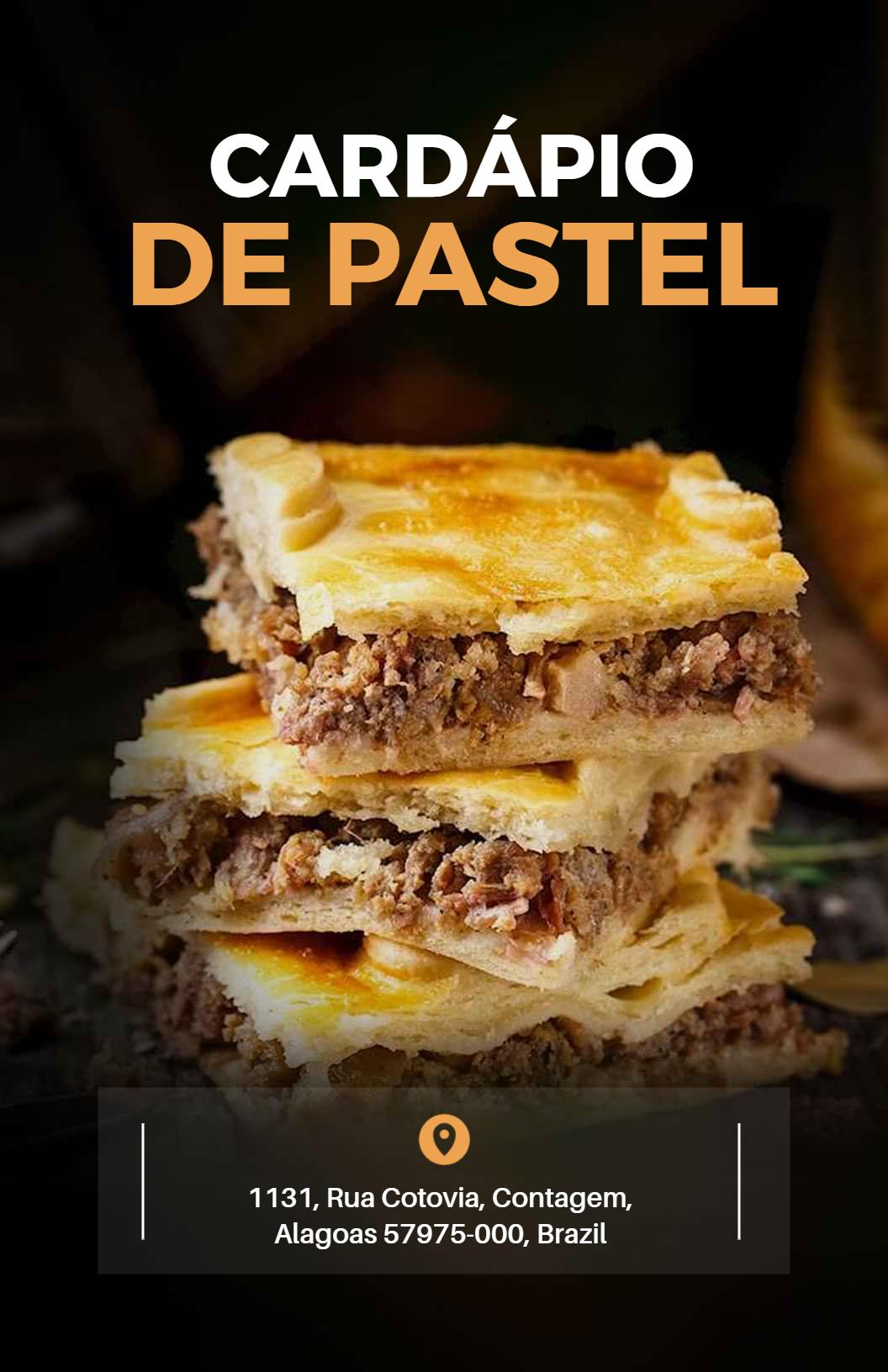 Modelo De Cardápio Com Preços De Variedades De Pastéis Brasileiros Clássicos