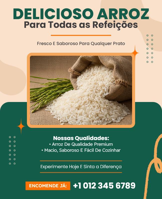 Modelo De Folheto Promocional De Arroz De Qualidade Premium