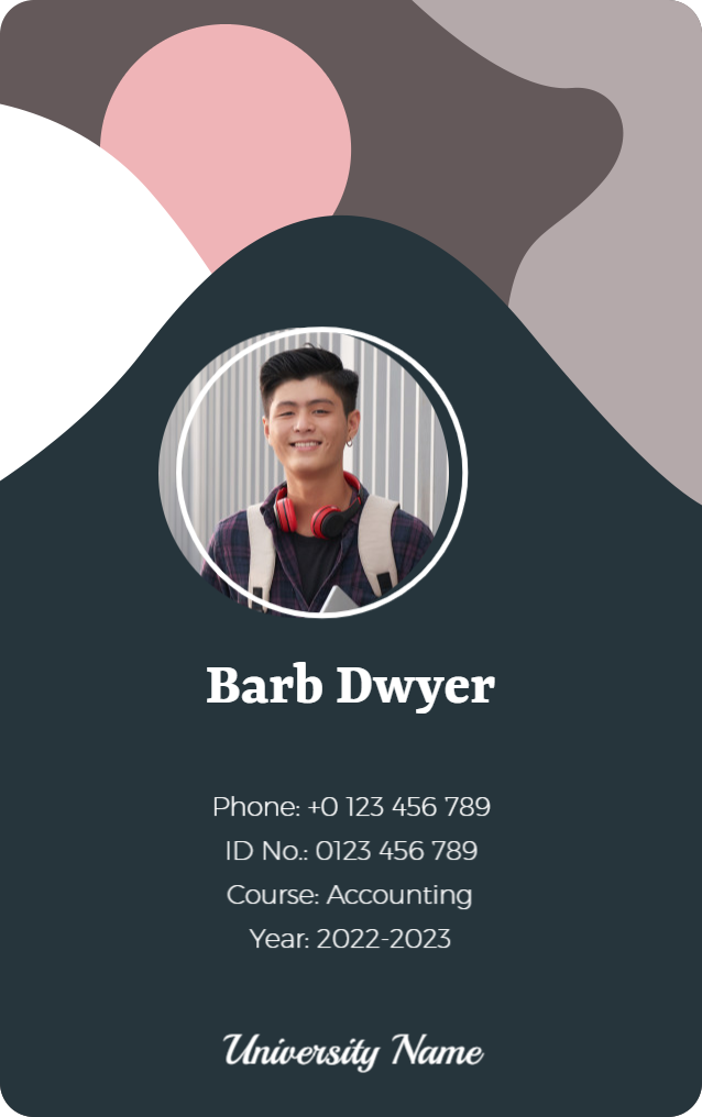 Modern Abstract Dark Identity Card Template