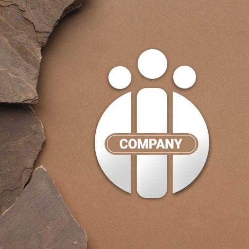 Modern Abstract Design with Earthy Tones Mockup Logo Template