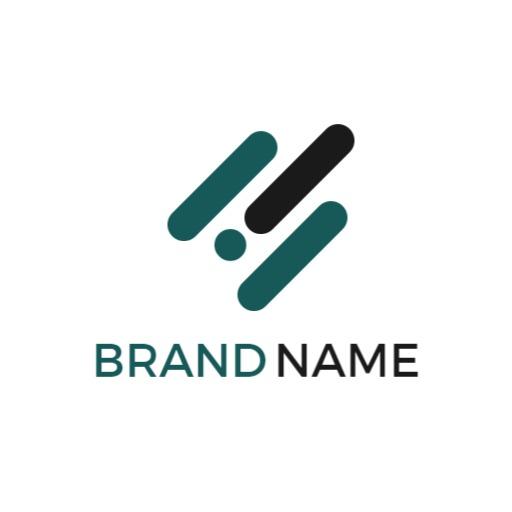Modern Abstract Lines in Teal and Black Business Logo Template