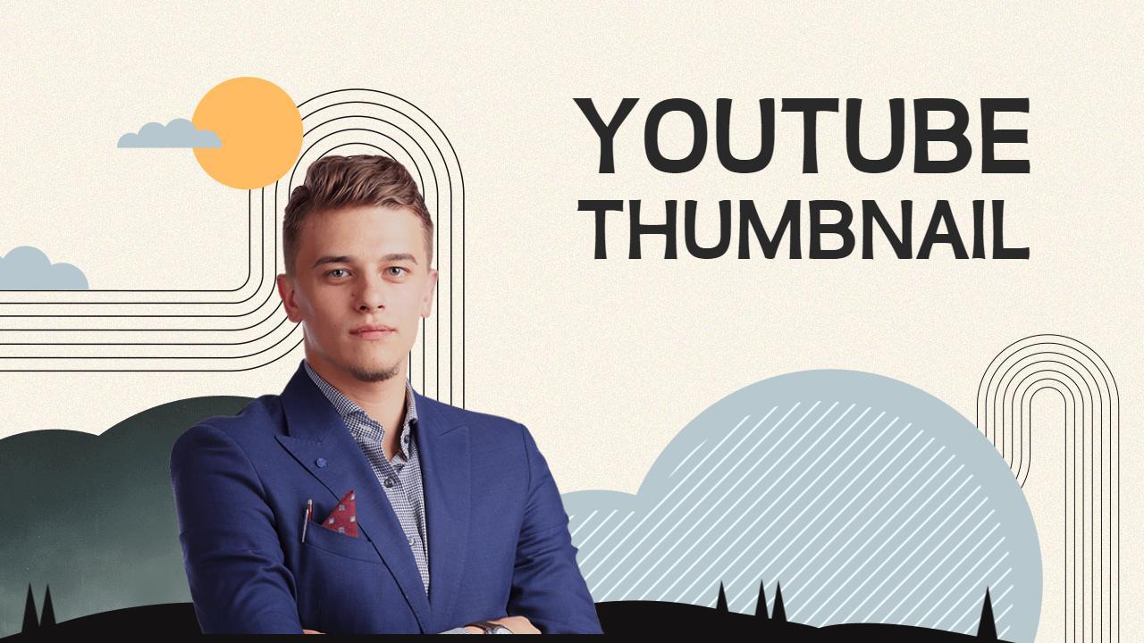 Modern Abstract Portrait with Geometric Elements YouTube Thumbnail Template