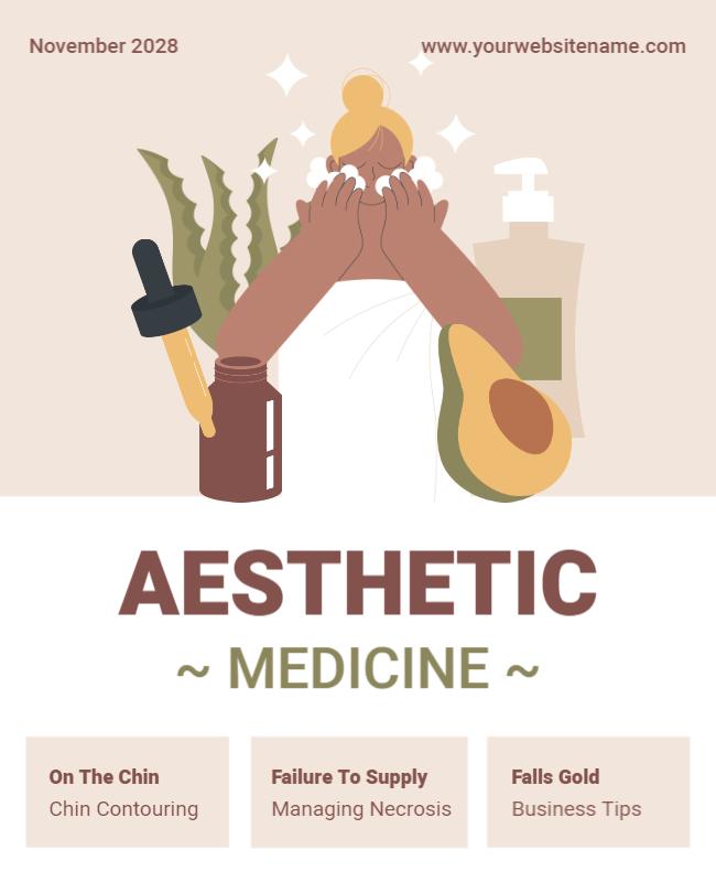 Modern Aesthetic Medicine Wellness and Beauty Tips Poster Template