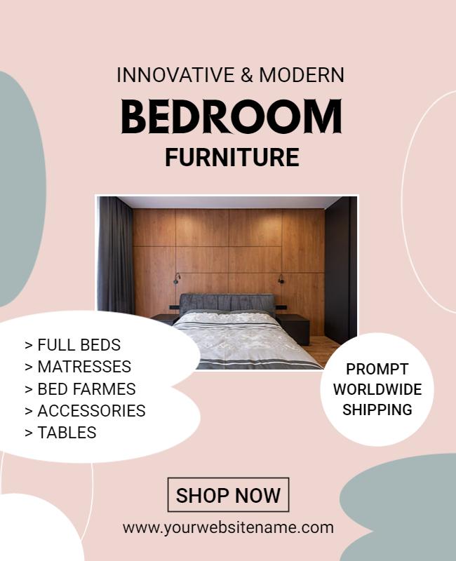 Modern and Innovative Bedroom Furniture Sale Poster Template