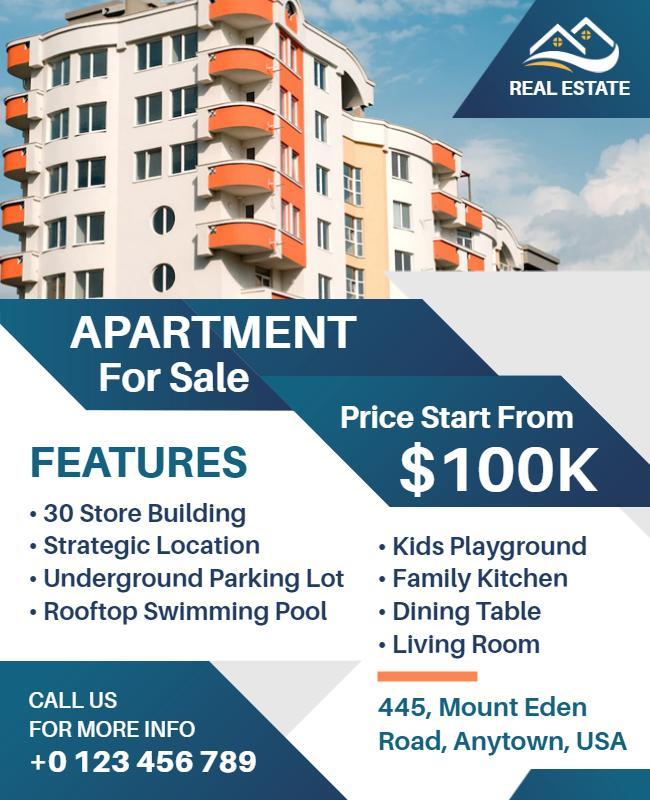 Modern Apartment Real Estate Flyer Template