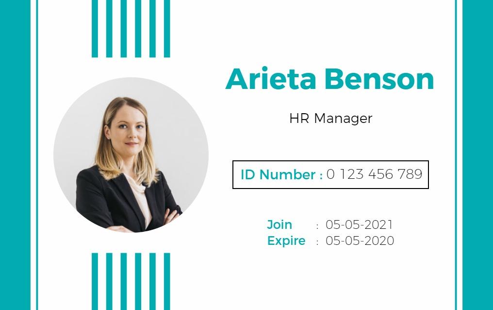 Modern Aqua Professional Identity Card Template