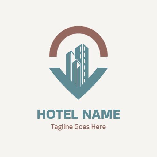 Modern Architectural Design Highlighting Cityscape Hotel Logo Template