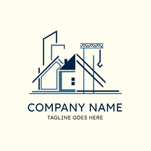 Modern Architectural Lines Illustrating Construction Services Logo Template