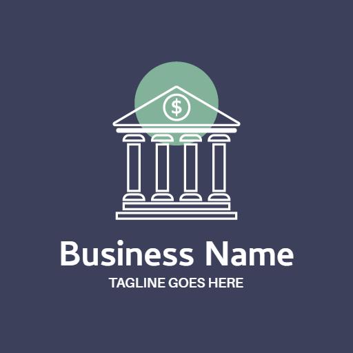 Modern Banking Design Featuring Classic Greys and Greens Logo Template