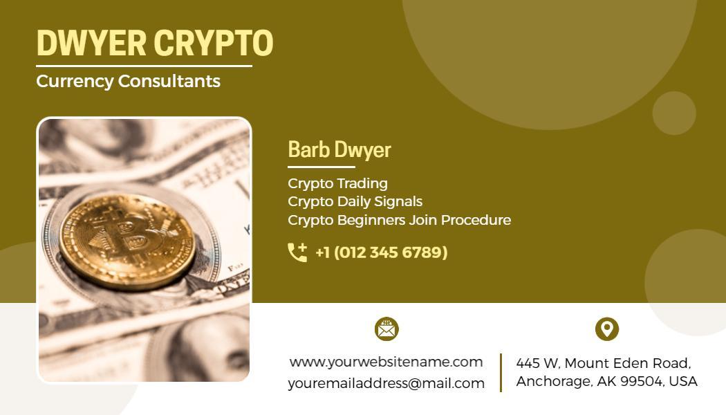 Modern Beige Cryptocurrency Consulting Visiting Card Template
