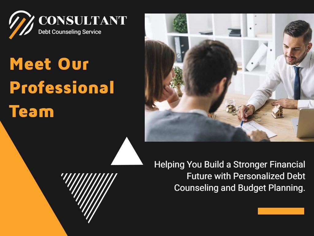 Modern Black and Orange Financial Consultant Team Presentation Template