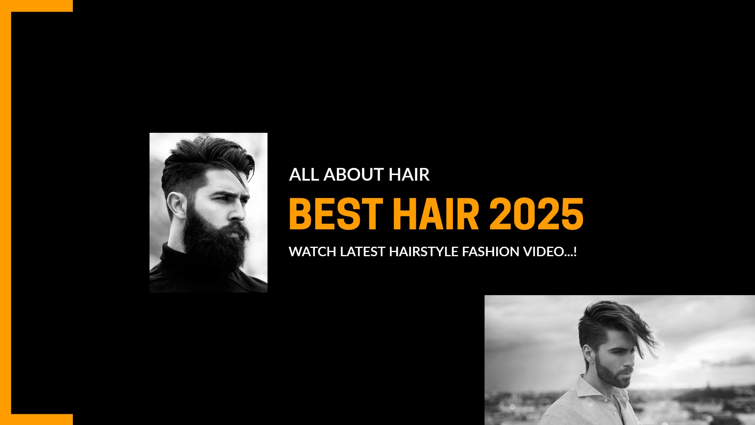 Modern Black and Orange Hairstyle Trends YouTube Banner Template