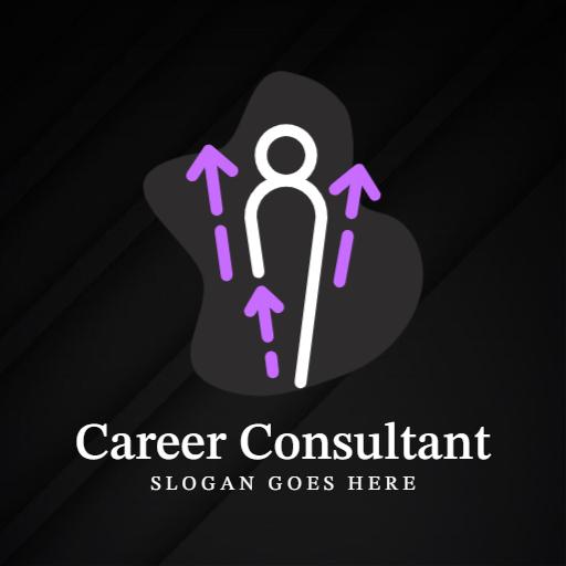 Modern Black and Purple Design for Career Consultant Logo Template