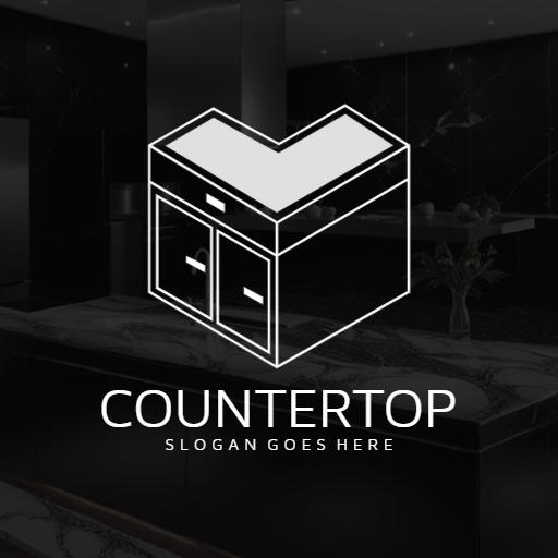 Modern Black and White Countertop Design for Furniture Logo Template