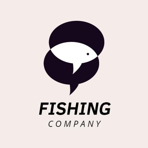 Modern Black and White Design for a Fishing Company Logo Template