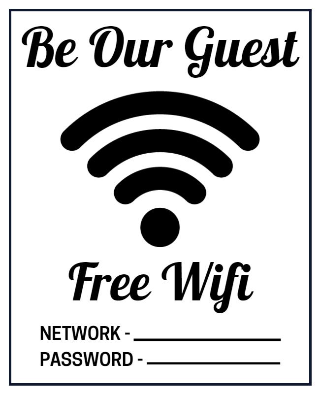 Modern Black and White Free Wifi Access Poster Template