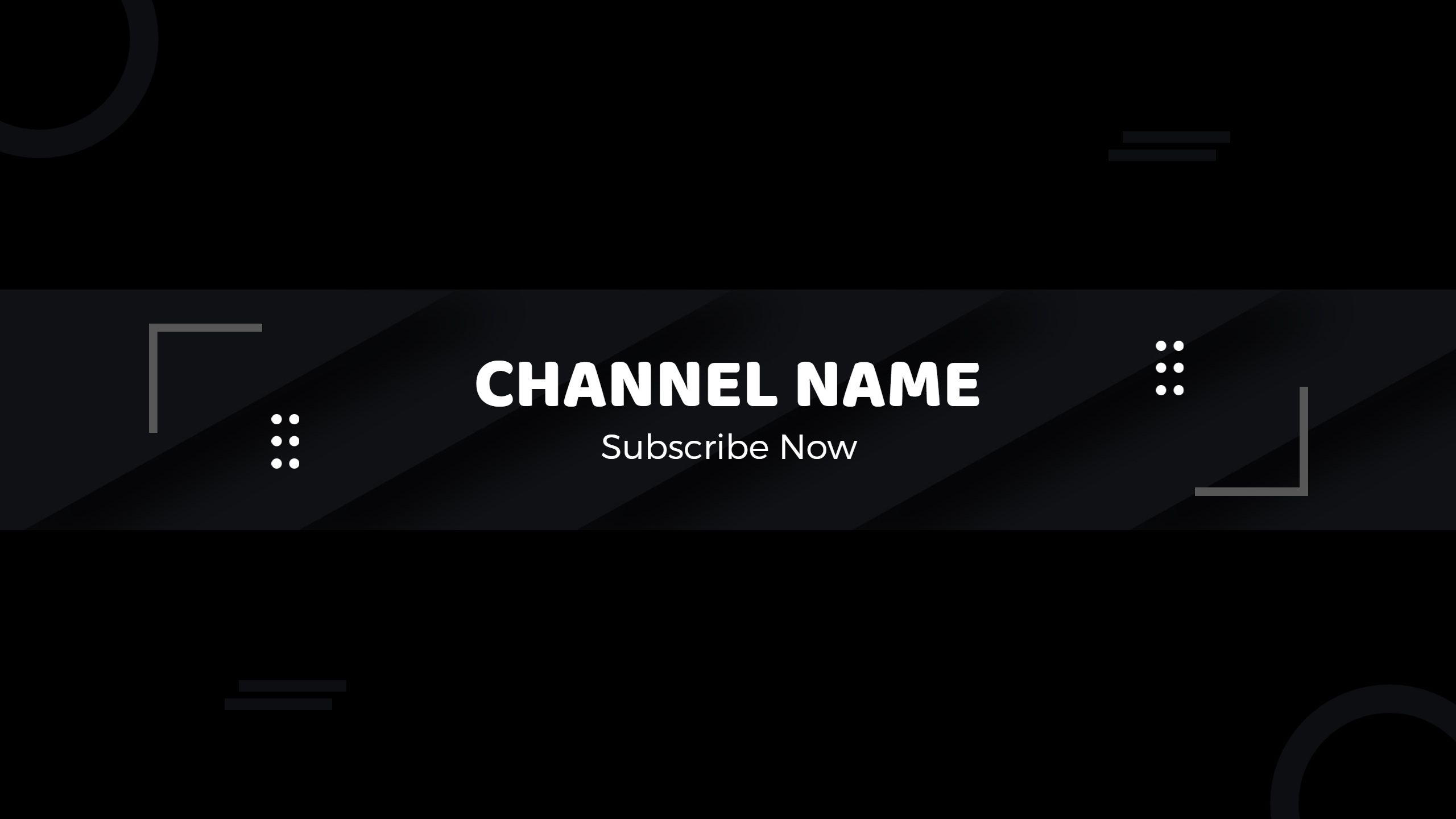 Modern Black and White Geometric YouTube Channel Banner Template