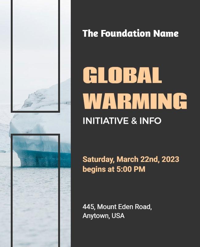 Modern Black and White Global Warming Awareness Poster Template